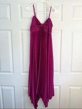 Petal & Pup Fuchsia Pleated Maxi Dress with Bow Bodice